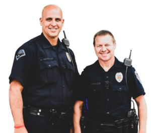 two happy police officers