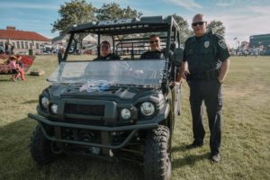 Police officers making rounds at a fair