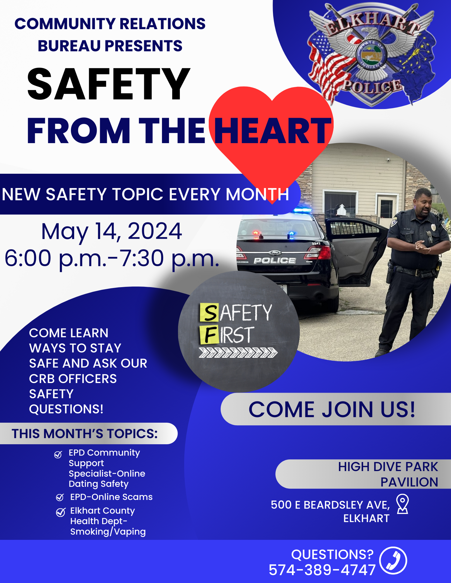 Safety from the Heart May 14, 2024 Presentation at High Dive Park Pavilion